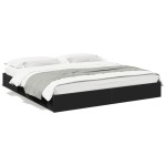 vidaXL Cadru de pat cu sertare negru 200x200 cm lemn prelucrat