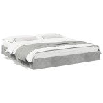 vidaXL Cadru de pat cu sertare gri beton 200x200 cm lemn prelucrat