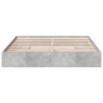 vidaXL Cadru de pat cu sertare gri beton 200x200 cm lemn prelucrat
