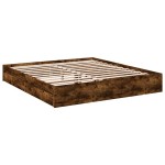 vidaXL Cadru de pat cu sertare stejar fumuriu 200x200cm lemn prelucrat