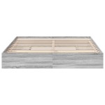 vidaXL Cadru de pat cu sertare gri sonoma 200x200 cm lemn prelucrat
