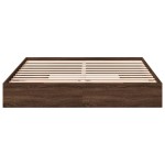 vidaXL Cadru de pat cu sertare stejar maro 200x200 cm lemn prelucrat