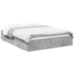 vidaXL Cadru de pat cu sertare, gri beton, 160x200 cm, lemn prelucrat vidaXL Cadru de pat cu sertare, gri beton, 160x200 cm, lemn prelucrat