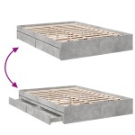 vidaXL Cadru de pat cu sertare, gri beton, 160x200 cm, lemn prelucrat vidaXL Cadru de pat cu sertare, gri beton, 160x200 cm, lemn prelucrat