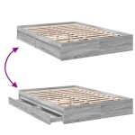 vidaXL Cadru de pat cu sertare, gri sonoma, 160x200 cm lemn prelucrat vidaXL Cadru de pat cu sertare, gri sonoma, 160x200 cm lemn prelucrat