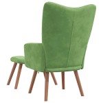 vidaXL Scaun de relaxare cu taburet, verde deschis, catifea