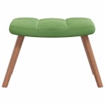 vidaXL Scaun de relaxare cu taburet, verde deschis, catifea