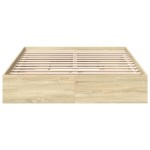 vidaXL Cadru de pat cu sertare stejar sonoma 150x200 cm lemn prelucrat