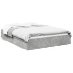 vidaXL Cadru de pat cu sertare, gri beton, 150x200 cm, lemn prelucrat vidaXL Cadru de pat cu sertare, gri beton, 150x200 cm, lemn prelucrat