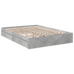 vidaXL Cadru de pat cu sertare, gri beton, 150x200 cm, lemn prelucrat vidaXL Cadru de pat cu sertare, gri beton, 150x200 cm, lemn prelucrat