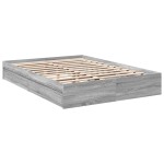 vidaXL Cadru de pat cu sertare gri sonoma 150x200 cm lemn prelucrat