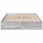 vidaXL Cadru de pat cu sertare gri sonoma 150x200 cm lemn prelucrat