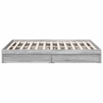 vidaXL Cadru de pat cu sertare gri sonoma 150x200 cm lemn prelucrat