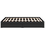 vidaXL Cadru de pat cu sertare, negru, 140x200 cm, lemn prelucrat