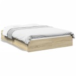 vidaXL Cadru de pat cu sertare stejar sonoma 140x200 cm lemn prelucrat vidaXL Cadru de pat cu sertare stejar sonoma 140x200 cm lemn prelucrat