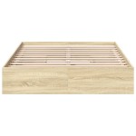 vidaXL Cadru de pat cu sertare stejar sonoma 140x200 cm lemn prelucrat vidaXL Cadru de pat cu sertare stejar sonoma 140x200 cm lemn prelucrat