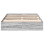 vidaXL Cadru de pat cu sertare gri sonoma 140x200 cm lemn prelucrat