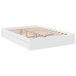 vidaXL Cadru de pat cu sertare, alb, 120x200 cm, lemn prelucrat