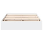 vidaXL Cadru de pat cu sertare, alb, 120x200 cm, lemn prelucrat