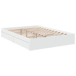 vidaXL Cadru de pat cu sertare, alb, 120x200 cm, lemn prelucrat