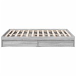 vidaXL Cadru de pat cu sertare gri sonoma 120x200 cm lemn prelucrat