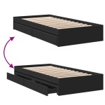 vidaXL Cadru de pat cu sertare, negru, 100x200 cm, lemn prelucrat vidaXL Cadru de pat cu sertare, negru, 100x200 cm, lemn prelucrat