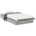 vidaXL Cadru de pat cu sertare, gri beton, 100x200 cm, lemn prelucrat vidaXL Cadru de pat cu sertare, gri beton, 100x200 cm, lemn prelucrat