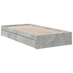 vidaXL Cadru de pat cu sertare, gri beton, 90x200 cm, lemn prelucrat vidaXL Cadru de pat cu sertare, gri beton, 90x200 cm, lemn prelucrat