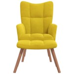 vidaXL Scaun de relaxare cu taburet, galben muștar, catifea vidaXL Scaun de relaxare cu taburet, galben muștar, catifea