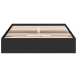 vidaXL Cadru de pat cu sertare, negru, 135x190 cm, lemn prelucrat vidaXL Cadru de pat cu sertare, negru, 135x190 cm, lemn prelucrat