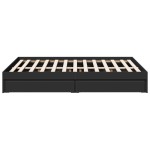 vidaXL Cadru de pat cu sertare, negru, 135x190 cm, lemn prelucrat vidaXL Cadru de pat cu sertare, negru, 135x190 cm, lemn prelucrat