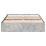 vidaXL Cadru de pat cu sertare, gri beton, 135x190 cm, lemn prelucrat vidaXL Cadru de pat cu sertare, gri beton, 135x190 cm, lemn prelucrat