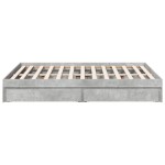 vidaXL Cadru de pat cu sertare, gri beton, 135x190 cm, lemn prelucrat vidaXL Cadru de pat cu sertare, gri beton, 135x190 cm, lemn prelucrat