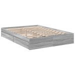vidaXL Cadru de pat cu sertare gri sonoma 120x190 cm lemn prelucrat
