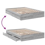 vidaXL Cadru de pat cu sertare gri sonoma 120x190 cm lemn prelucrat