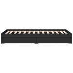 vidaXL Cadru de pat cu sertare, negru, 90x190 cm, lemn prelucrat