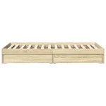 vidaXL Cadru de pat cu sertare stejar sonoma 90x190 cm lemn prelucrat