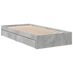 vidaXL Cadru de pat cu sertare, gri beton, 90x190 cm, lemn prelucrat vidaXL Cadru de pat cu sertare, gri beton, 90x190 cm, lemn prelucrat