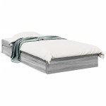 vidaXL Cadru de pat cu sertare gri sonoma 90x190 cm lemn prelucrat