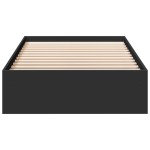 vidaXL Cadru de pat cu sertare, negru, 75x190 cm, lemn prelucrat