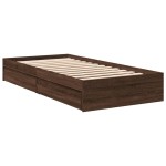vidaXL Cadru de pat cu sertare stejar maro 75x190 cm lemn prelucrat