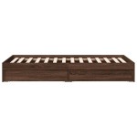 vidaXL Cadru de pat cu sertare stejar maro 75x190 cm lemn prelucrat