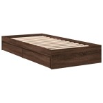 vidaXL Cadru de pat cu sertare stejar maro 75x190 cm lemn prelucrat