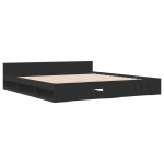vidaXL Cadru de pat cu sertare negru 200x200 cm lemn prelucrat