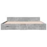 vidaXL Cadru de pat cu sertare gri beton 200x200 cm lemn prelucrat