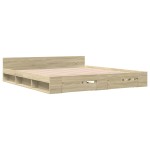 vidaXL Cadru de pat cu sertare stejar sonoma 180x200 cm lemn prelucrat