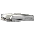 vidaXL Cadru de pat cu sertare gri sonoma 180x200 cm lemn prelucrat