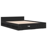 vidaXL Cadru de pat cu sertare, negru, 160x200 cm, lemn prelucrat