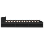 vidaXL Cadru de pat cu sertare, negru, 160x200 cm, lemn prelucrat