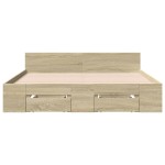 vidaXL Cadru de pat cu sertare stejar sonoma 160x200 cm lemn prelucrat vidaXL Cadru de pat cu sertare stejar sonoma 160x200 cm lemn prelucrat